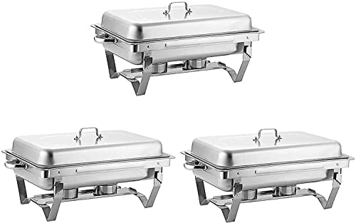 ywewsq Chafing Dish Buffetset, Edelstahl Chafers und Buffetwärmer-Sets, Speisenwärmer mit Wasserpfanne, Speisenpfanne…