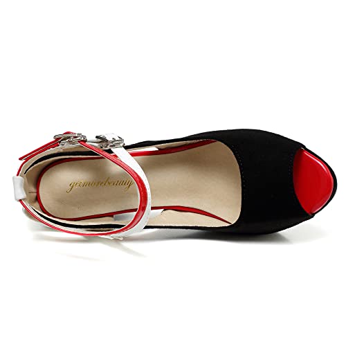 getmorebeauty Women's High Heels Shoes Ankle Straps Dress Heeled Sandals2