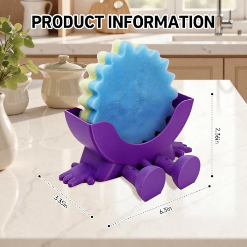 TORVINIS Cute Hanging Sponge Holder with Drainage, Peeing Scrub Sponge Holder, Ponge Holder for Kitchen Sink, Funny Sponge Stand for Kitchen Sink, 3D Printing Countertop Sponge Holders (Black) #5