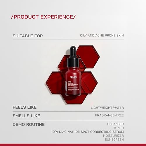 Image of /PHD / 10% Niacinamide Spot Correcting Serum | Niacinamide for Oily Skin, Acne Scars & Enlarged Pores | Face Serum for Acne-Prone Skin with 2% NAG | Fades Marks, Controls Oil I 10ml