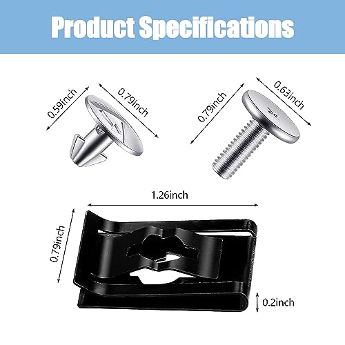Image of gunhunt 14 PCS Lower Engine Radiator Splash Guard Screws, Engine Access Cover Pins, Radiator Hood Fastening Clips, Suitable for Honda Accord Civic CRV 90674-TY2-A01, 90105TBAA00 (Silver)
