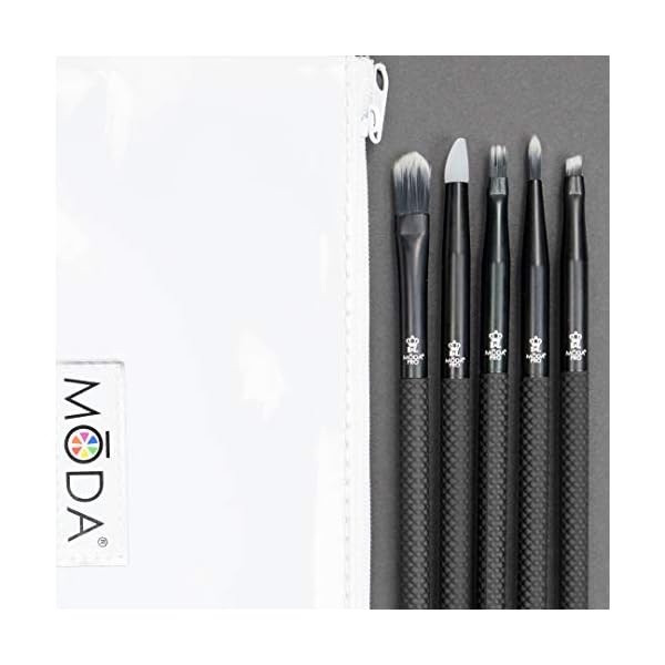 Moda-Royal-Langnickel-BMX-GE6-Make-up-Pinsel-Set-mit-Tasche-inkl-Concealer-Glam-Topper-Wisp-Spitzer-Liner-abgewinkelter-Liner-Schwarz-6-teilig Moda Royal & Langnickel BMX-GE6 Make-up-Pinsel-Set mit Tasche, inkl. Concealer, Glam Topper, Wisp, Spitzer Liner…