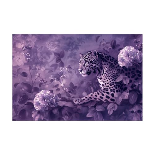 Arte de pared divertido para baño: cuadro de jaguar en la selva para salón moderno 40x60