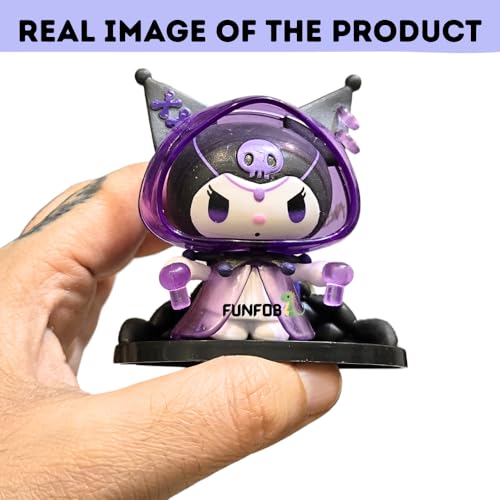 Image of FUNFOB Kuromi Action Figure Height - 7.5cm to 8.5cm Sanrio Toys PVC Multicolour | Kuromi Hollowen Half Helmet