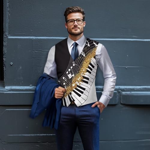 Mens Suit Vests V Neck Suits Lightweight Vests Breasted Jacket with Adjustable Back Strap S-4XL4