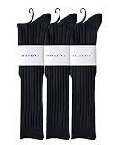 [HARUSAKU] [ハルサク] 日本製 メンズ ハイソックス 3足セット 靴下 メンズ フォーマル ビジネス ソックス (L(27cm-29cm), ブラック)