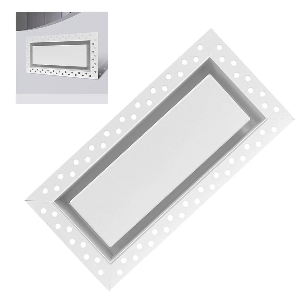 Osłona wentylacyjna do płyt kartonowo-gipsowych, metalowa kratka rejestru powietrza z powłoką odporną na rdzę, łatwa instalacja do malowania, 10 x 25 cm