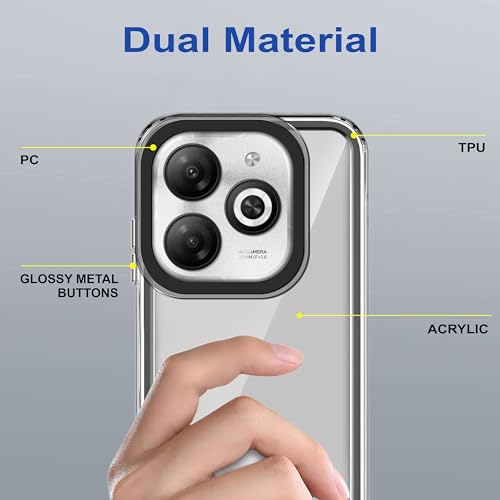 Image of Zapcase Back Case Cover for Infinix Smart 8 | Compatible for Infinix Smart 8 Back Cover | Case Cover with Camera Protection | (TPU + PC | Translucent Black)