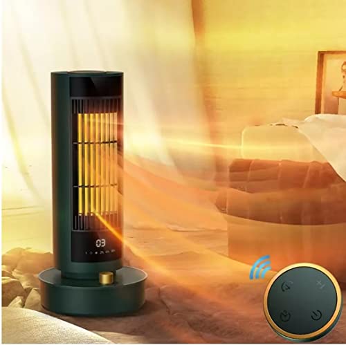 Heizlüfter Energiesparend 1200W, Desktop Mini Elektrisch Heizung Adjustable Thermostat PTC Ceramic Element, Small Portable USB Space Fan Heater . Grün Cover