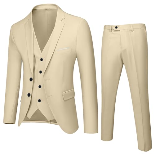 Anzug Herren 2-Teilig Slim Fit Hochzeit Anzüge Komplett Business Blazer 15-Teiliger Jacke Weste Hosenanzug Slim Fit Männer Vintage Klassisch Sets Herrenanzug Set