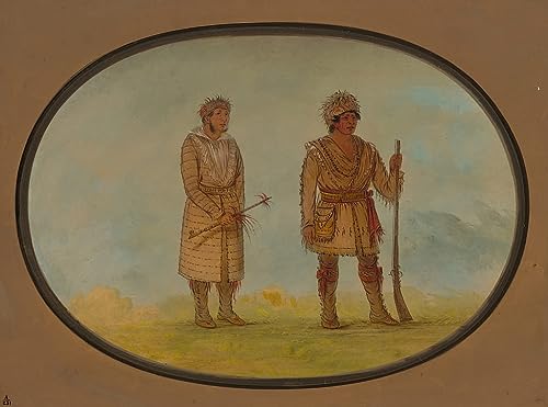 Toile affiche de arts deux chefs Cherokee George Catlin décoration de bureau