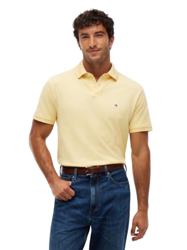 Image of Tommy Hilfiger Men's Short Sleeve Polo Shirts in Classic Fit with Stretch and Organic Pique Cotton