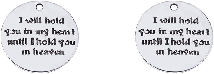 LiQunSweet10 Pcs Antique Metal Alloy Charms Quote Charms Word Saying Charms Flat Round Pendant for Jewelry Making Craft Supplies - 25x1.5mm, Metal