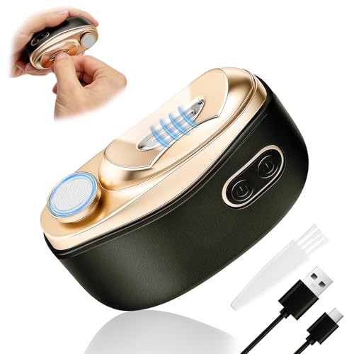 Elektrischer Nagelknipser 3-in-1 Nagelschneider Elektrisch mit LED Licht Schneiden Feilen & Polieren Extra Leise Nagelreste Auffangfach USB Wiederaufladbar für Senioren Dicke Nägel-Perlschwarz