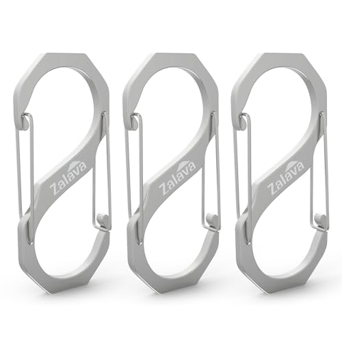 3PC 316 Stainless Steel Carabiner Clip, Keychain Clips Spring Snap Hook,Small Carabiners Set for Outdoor Camping Fishing Hiking Car Keychain