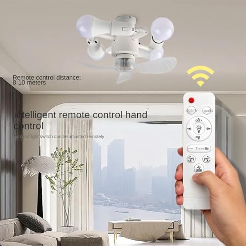 Ventilateur de vent à douille E27 avec éclairage pour salon - 6