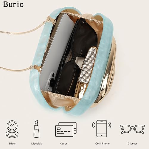 Image of Acrylic Clutch Purse for Women Marbling Evening Wedding Handbags Acrylic Shell Box Purses for Party Prom Cocktail