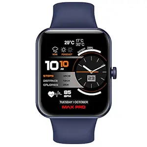 Maxima New Samurai Smartwatch 1.85″, 1st Time Call Accept Feature, Hindi Language Support, 600Nits Brightness, Longer Battery, in-App GPS,100+ Watch Faces, Multisport Modes,HR/SpO2 (Blue) at Rs. 1499