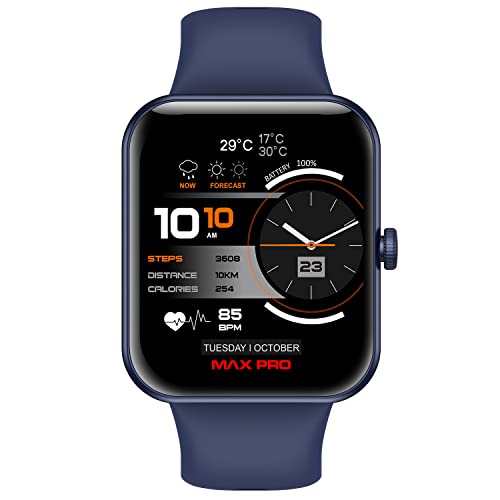 Image of Maxima New Samurai Smartwatch 1.85 inch, 1st Time Call Accept Feature, Hindi Language Support, 600Nits Brightness, Longer Battery, in-App GPS,100+ Watch Faces, Multisport Modes,HR /SpO2 (Blue)