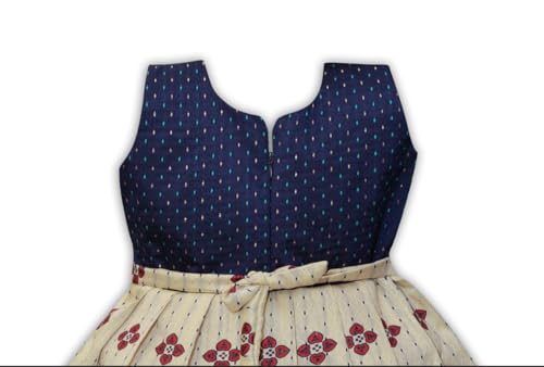 Image of South Indian Traditional Pattu Pavadai Jacquard Silk Frock Dress For Baby Girls