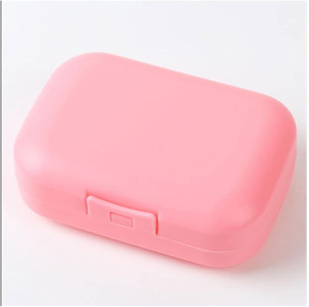 soap dish， Holder Plastic with Lid Soap Box Dish Plate Case Shower for Home Camping Travel(D)