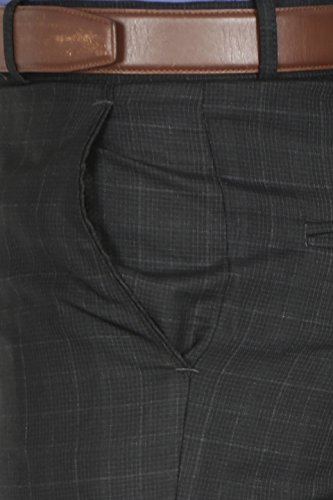 Image of Mc Henry Mens' Regular Fit Poly Blended Checkered Formal Trousers