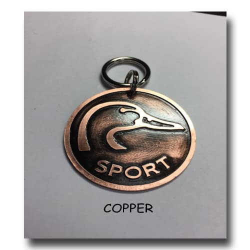 Duck Head Dog Pet Tag-Unique Pet Dog Collar Id Personalized and Engraved- Unique Copper Pet ID Tag. (1.5