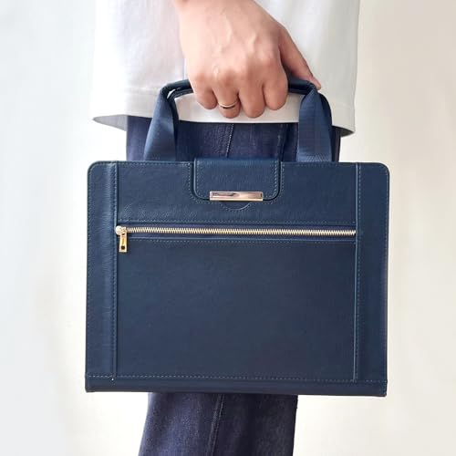 Étui iPad Air 5e/4e génération marron - Sac à main cuir affaires à rabat zip