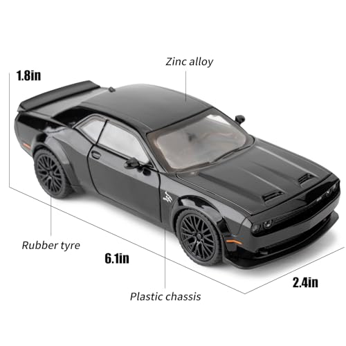 BDTCTK 1/32 Dodge Challenger Hellcat Modelo de Coche miniatura 3