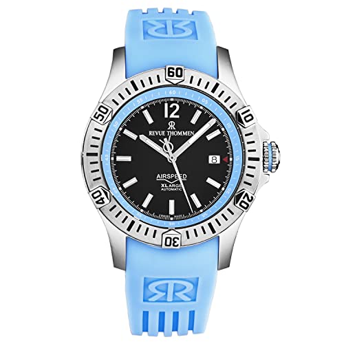 Men's 'Air Speed' Black Dial Blue Rubber Strap Automatic Watch 16070.4635