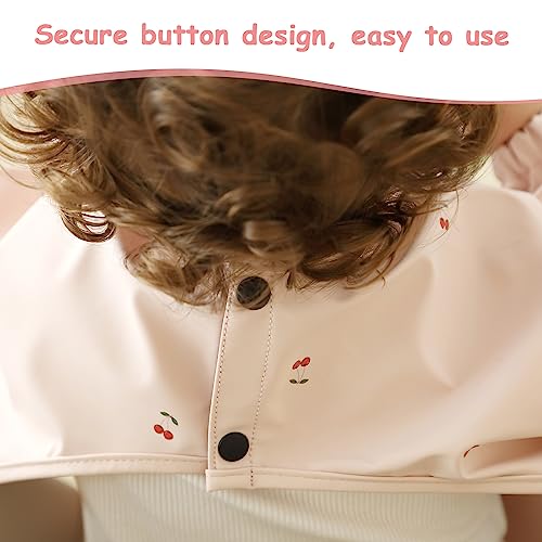 PewinGo Entwöhnungslätzchen mit langen Ärmeln & BLW, weiches und hautfreundliches Material, wasserdicht und leicht zu reinigen & maschinenwaschbar, für Babys Kleinkinder (Rosa)