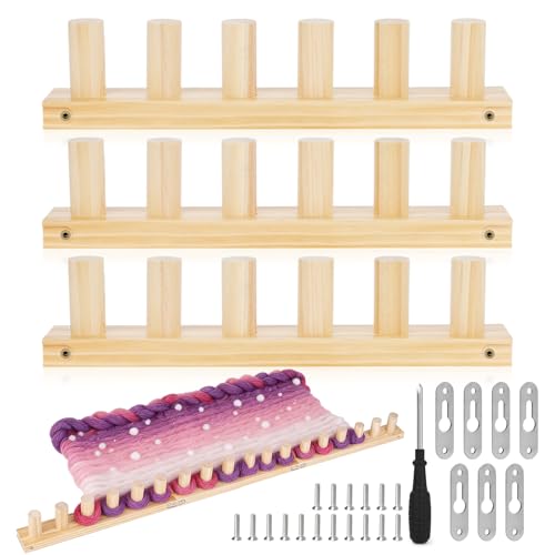 Coopay Machine à Tricoter en Bois 3 en 1 pour Laine Épaisse, Kit Tricot Debutant, 102 cm Long Tricotin pour Couvertures, pour Écharpes, Métier à Tricoter...