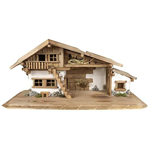 Woidwerk Manufaktur Weihnachtskrippe Krippe Krippenstall (W28) Weihnachten Weihnachtskrippen Krippenfiguren Tischkrippe Cover
