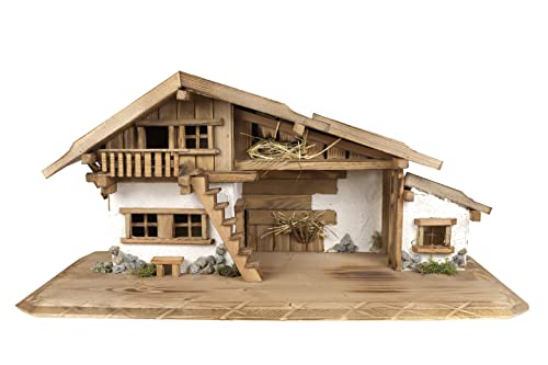 Woidwerk Manufaktur Weihnachtskrippe Krippe Krippenstall (W28) Weihnachten Weihnachtskrippen Krippenfiguren Tischkrippe Cover