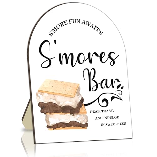 S'more Bar Signs, S'more Station Welcome Wooden...