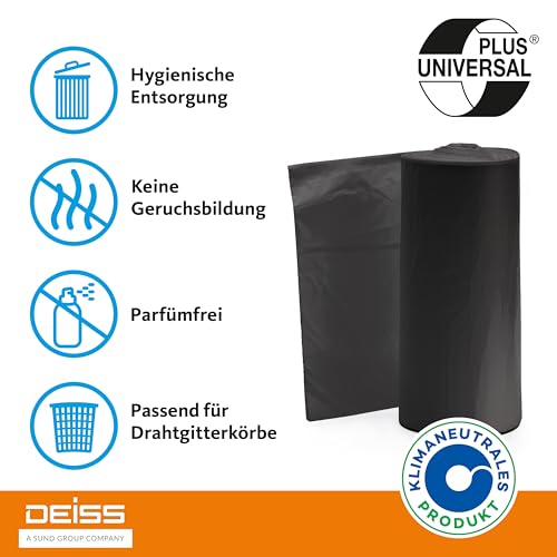 Deiss Universal 44904 Pouch with Printed Sleeve, 30 Litre, 500 mm x 600 mm, 50 per roll, Grey, Gray, 30 Liter - Image 4