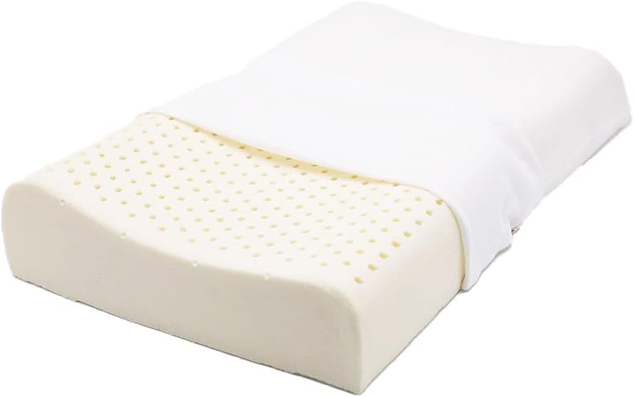 ORGANIC TEXTILES Organic Latex Contour Pillow with Organic Cotton Cover for Healthy Sleep (High Loft, Soft) - 1 Count