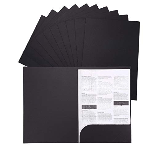 Lot de 10 Chemise Cartonnée A4 avec Fente pour Cartes Dossier de Documents Portefeuille de Paperasse Organisateur de Présentation Pochette D'organisateur de Papier pour Bureau École Maison