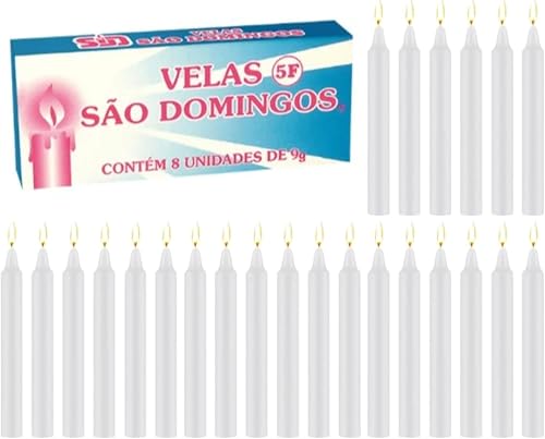 Kit com 100 Velas Palito Brancas, 11 cm de Comprimento, 1,2 cm de Diâmetro