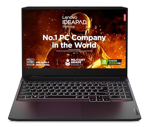 Lenovo IdeaPad Gaming 3 AMD Ryzen 5 5500H 15.6″ (39.62cm) FHD IPS 250nits 60Hz Gaming Laptop (8GB/512GB SSD/Windows 11/NVIDIA RTX 2050 4GB/Alexa/3 Month Game Pass/Onyx Grey/2.32Kg), 82K2028AIN Lenovo IdeaPad Gaming 3 AMD Ryzen 5 5500H 15.6″ (39.62cm) FHD IPS 250nits 60Hz Gaming Laptop (8GB/512GB SSD/Windows 11/NVIDIA RTX 2050 4GB/Alexa/3 Month Game Pass/Onyx Grey/2.32Kg), 82K2028AIN
