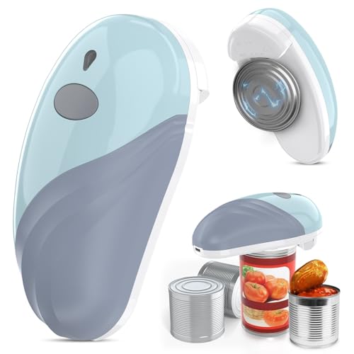 Electric Can Opener, Rechargeable and USB Cable Automatic Can Opener with One-Touch Operation,Safe for All Can Sizes Kitchen Gadget Can Openers for Seniors, Arthritis and Mum (Blue)
