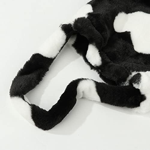 Fluffy Shoulder Bag, Women Girls Large Cute Handbag, Plush Ladies Tote Bag Furry Purse3