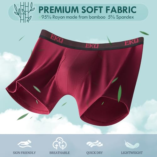 Mens Underwear Breathable Boxer Briefs 7 Pack Bamboo Rayon Boxers for Men Soft Stretchy Men's Underwear with Fly2