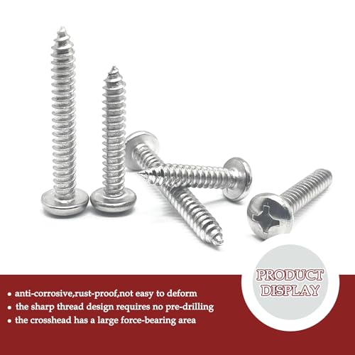 25 tornillos autorroscantes M6 x 50 mm acero inoxidable miniatura 4