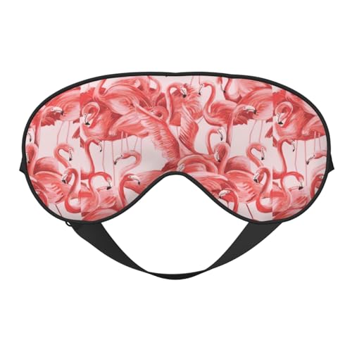 Flamingo - Máscara suave para dormir, correa ajustable, bloqueo de luz, reversible, cómoda máscara de noche