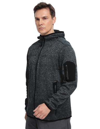 Men's Fleece Lined Jacket Full Zip Lightweight Soft Warm Jacket with Zip Pockets Winter Outdoor Casual Coat3