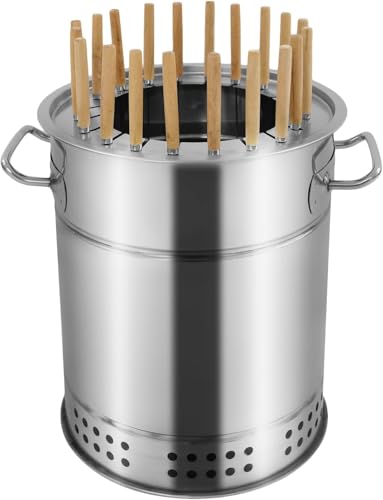 Barbecue verticale portatile a carbonella, senza fumo, per cucinare in interni ed esterni, perfetto per campeggio, tailgating e cucine in cortile, compatto, 30 x 34 cm