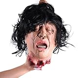Generic Halloween Severed Head Prop, Scary Realistic Hanging Bloody Head (C), Rubber, Decorative-Masks, DECORATIVE CUTOUT