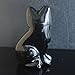 2‘’ Hand Carved Mixed Gemstone Crystal cat Animal Figurine Animal Carving (Black Obsidian)