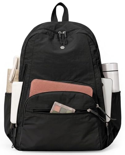 Mochila para mujer para portátil resistente al agua negra miniatura 1